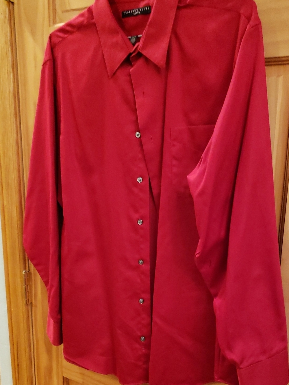 Geoffrey Beene Red Long Sleeve Dress Shirt